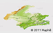 Physical Panoramic Map of Dunedin, cropped outside