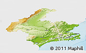 Physical Panoramic Map of Dunedin, single color outside