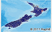 Flag Panoramic Map of New Zealand, political outside