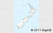 Gray Simple Map of New Zealand, single color outside