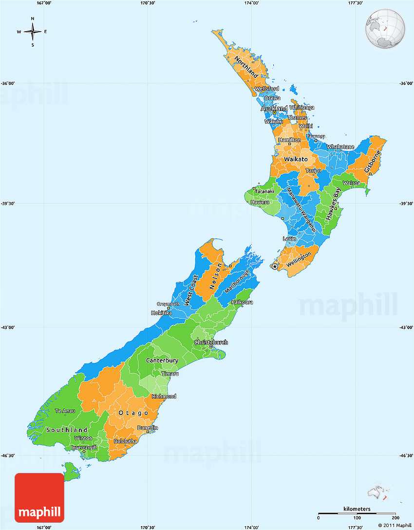 Political Map Of New Zealand Interactive Map