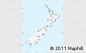 Silver Style Simple Map of New Zealand, single color outside