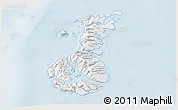 Classic Style 3D Map of Auckland islands, single color outside