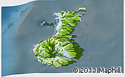 Physical 3D Map of Auckland islands, darken