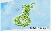 Physical 3D Map of Auckland islands, political outside