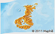 Political 3D Map of Auckland islands