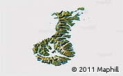 Satellite 3D Map of Auckland islands, cropped outside