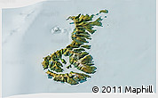 Satellite 3D Map of Auckland islands, lighten