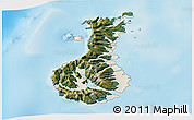 Satellite 3D Map of Auckland islands, shaded relief outside