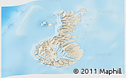 Shaded Relief 3D Map of Auckland islands