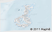 Silver Style 3D Map of Auckland islands, single color outside