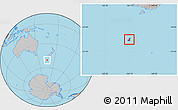 Gray Location Map of Auckland islands