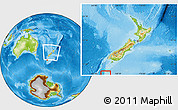 Physical Location Map of Auckland islands, within the entire country