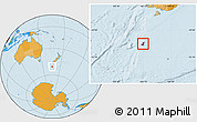 Political Location Map of Auckland islands