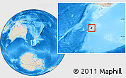 Shaded Relief Location Map of Auckland islands