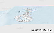 Gray Panoramic Map of Auckland islands, single color outside