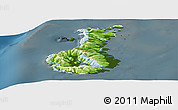 Physical Panoramic Map of Auckland islands, darken