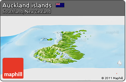 Physical Panoramic Map of Auckland Islands