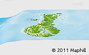 Physical Panoramic Map of Auckland islands
