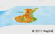 Political Panoramic Map of Auckland islands, physical outside