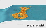 Political Panoramic Map of Auckland islands, satellite outside
