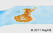 Political Panoramic Map of Auckland islands, shaded relief outside