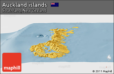 Savanna Style Panoramic Map of Auckland Islands