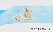 Shaded Relief Panoramic Map of Auckland islands