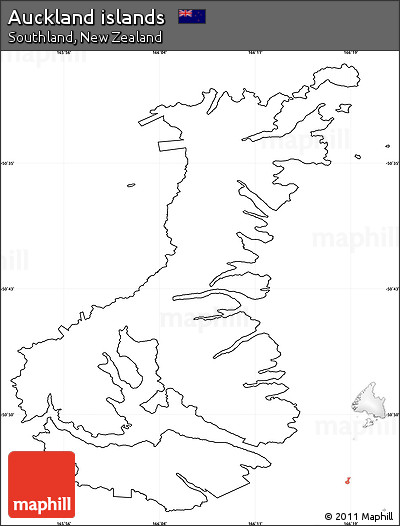 Blank Simple Map of Auckland Islands