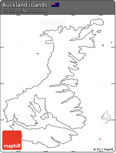 Blank Simple Map of Auckland Islands