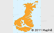 Political Simple Map of Auckland islands, single color outside, borders and labels