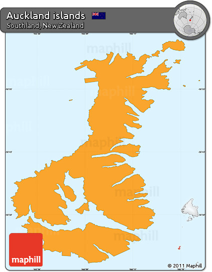 Political Simple Map of Auckland Islands, single color outside