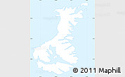 Silver Style Simple Map of Auckland islands