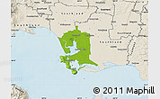 Physical Map of Invercargill, shaded relief outside