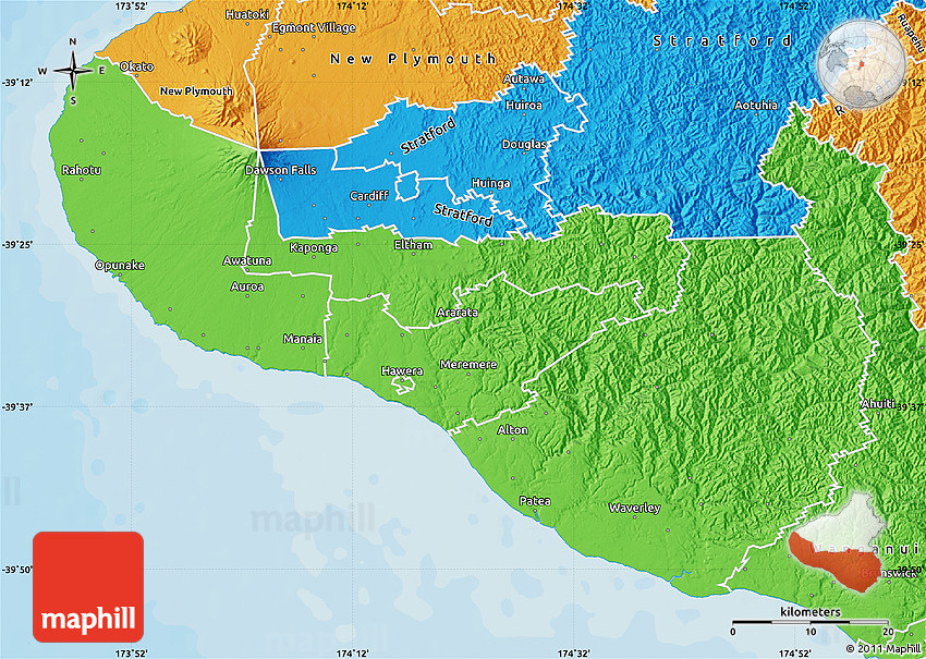Political Map of South Taranaki