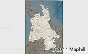 Shaded Relief 3D Map of Waikato, darken