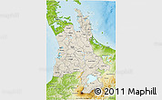 Shaded Relief 3D Map of Waikato, physical outside