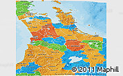 Political Panoramic Map of Waikato