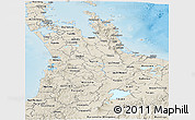 Shaded Relief Panoramic Map of Waikato