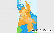 Political Shades Simple Map of Waikato