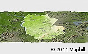 Physical Panoramic Map of South Waikato, darken