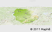 Physical Panoramic Map of South Waikato, lighten