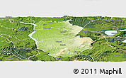 Physical Panoramic Map of South Waikato, satellite outside