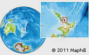 Physical Location Map of Thames-Coromandel, highlighted parent region