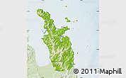 Physical Map of Thames-Coromandel, lighten