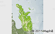 Physical Map of Thames-Coromandel, semi-desaturated