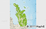 Physical Map of Thames-Coromandel, shaded relief outside