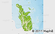 Physical Map of Thames-Coromandel, single color outside