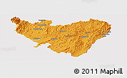Political Panoramic Map of Masterton, cropped outside