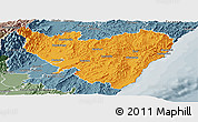 Political Panoramic Map of Masterton, semi-desaturated